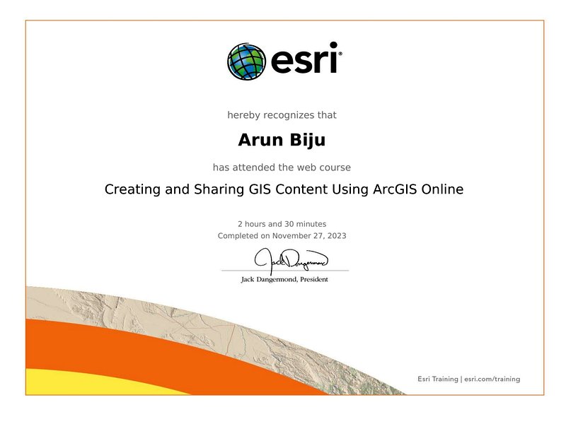 Creating and Sharing GIS Content Using ArcGIS Online